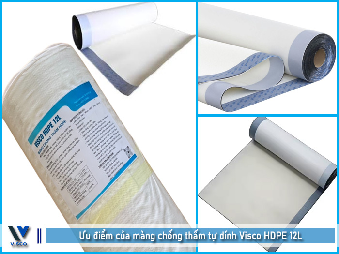 Màng chống thấm HDPE tự dính giá rẻ Visco HDPE 12L