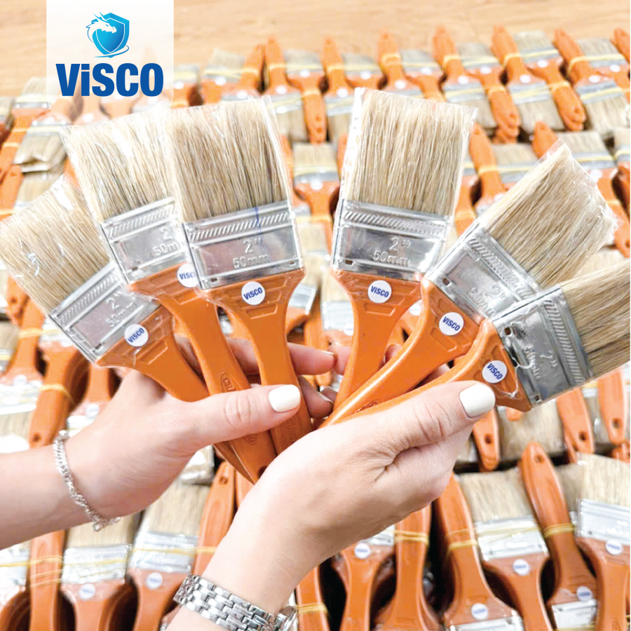 Cọ Quét Sơn 2Inch (5cm) Cán Nhựa Cam Visco VN, Cọ Sơn Đa Năng Chất Lượng Cao
