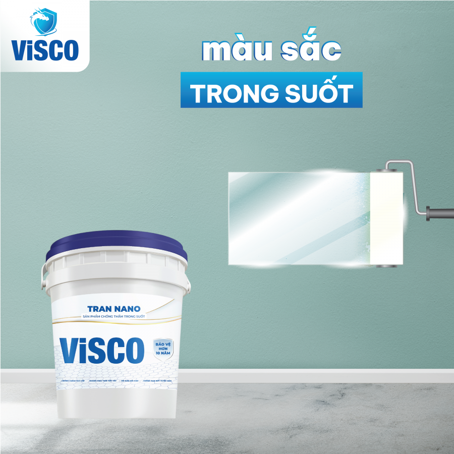 Sơn Chống Thấm Trong Suốt ViSCO - Chống Thấm Nhà Vệ Sinh, Phòng Tắm, Nền Gạch Men và Tường Đứng Hiệu Quả