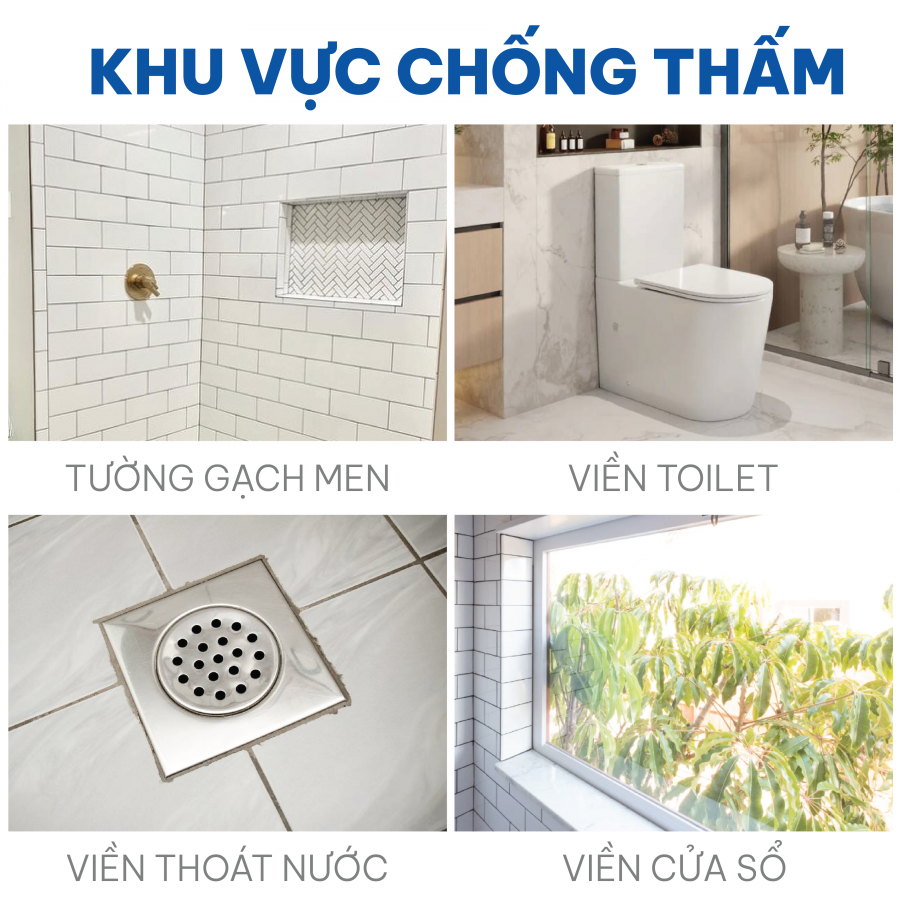 Sơn Chống Thấm Visco Trong Suốt, Sơn Chống Thấm Phòng Tắm Tường Đứng Gạch Men Sơn Chống Thấm Visco VN