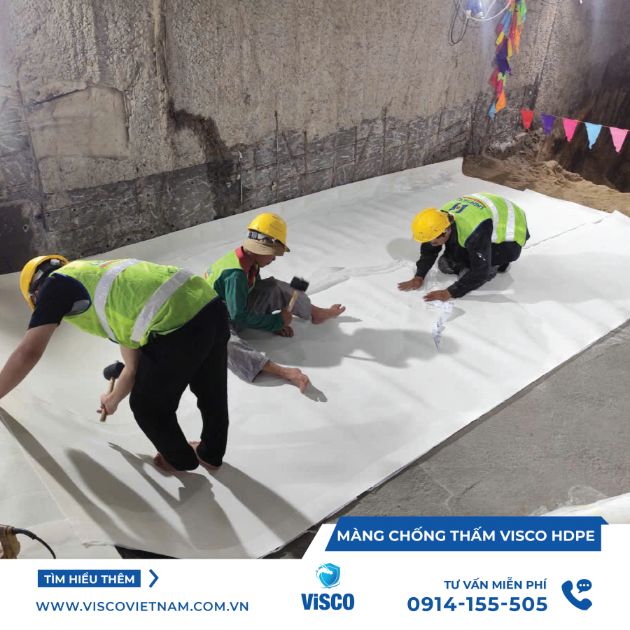 Màng Chống Thấm VISCO HDPE 12L (20x1m²) – Giải Pháp Chống Thấm Hiệu Quả, Bền Bỉ Trên 50 Năm