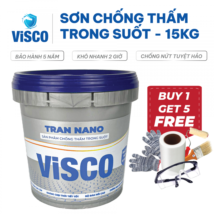 Sơn Chống Thấm Cao Cấp Visco Trong Suốt 15kg