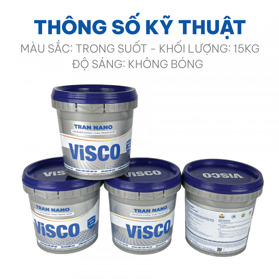 Sơn Chống Thấm Cao Cấp Visco Trong Suốt 15kg
