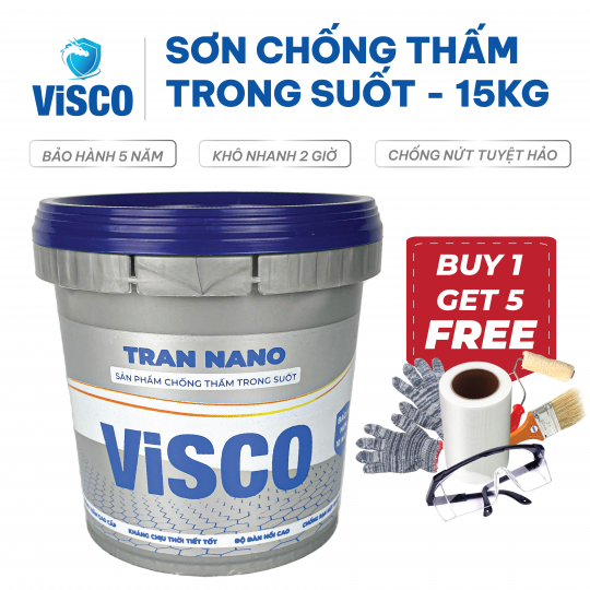 Sơn Chống Thấm Cao Cấp Visco Trong Suốt 15kg